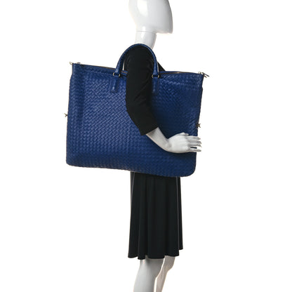 Bottega Veneta Nappa Intrecciato Maxi Convertible Tote Cobalt 2 of 11