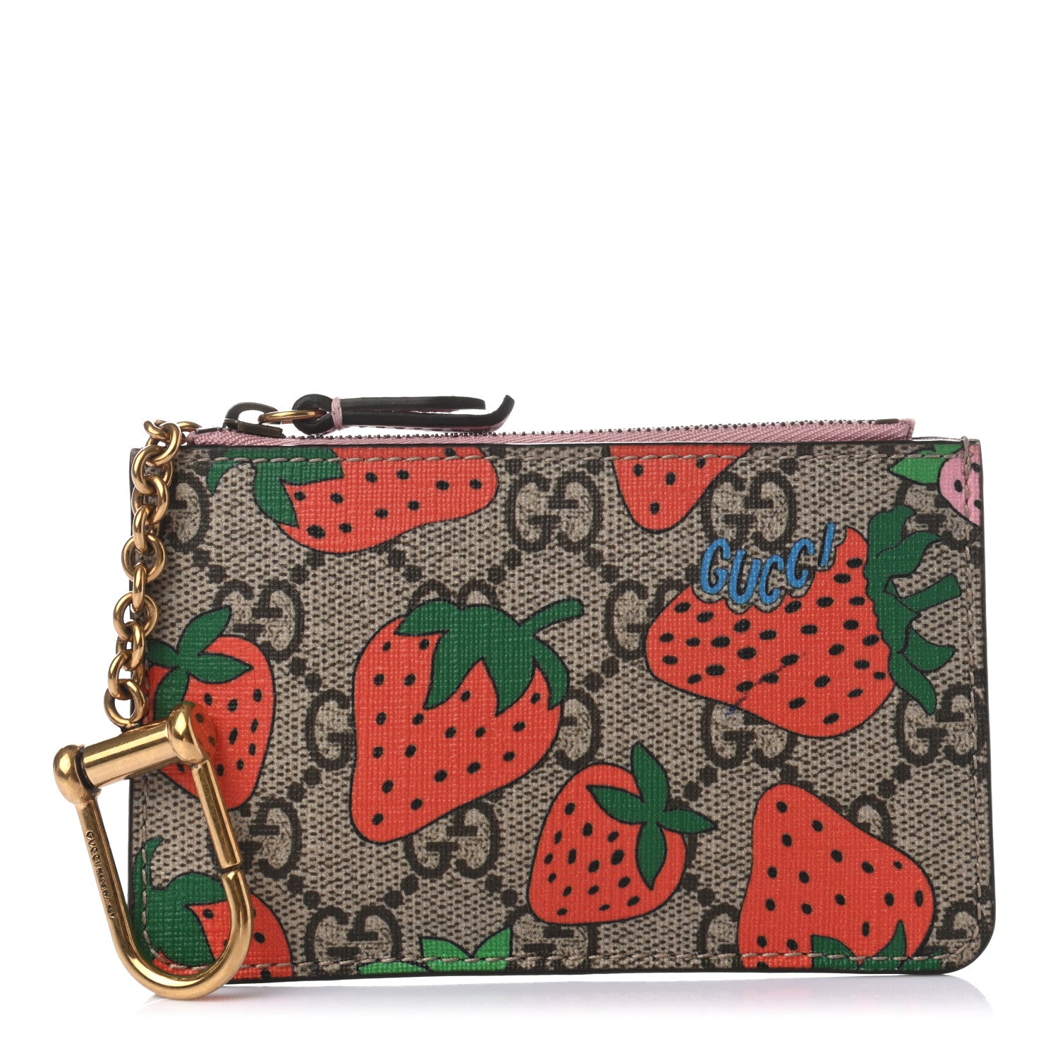 Gucci GG Supreme Monogram Strawberry Key Case 1 of 8