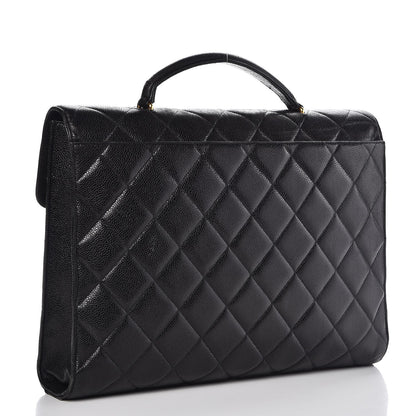 Chanel Caviar Quilted Briefcase Laptop Bag Black 3 of 8