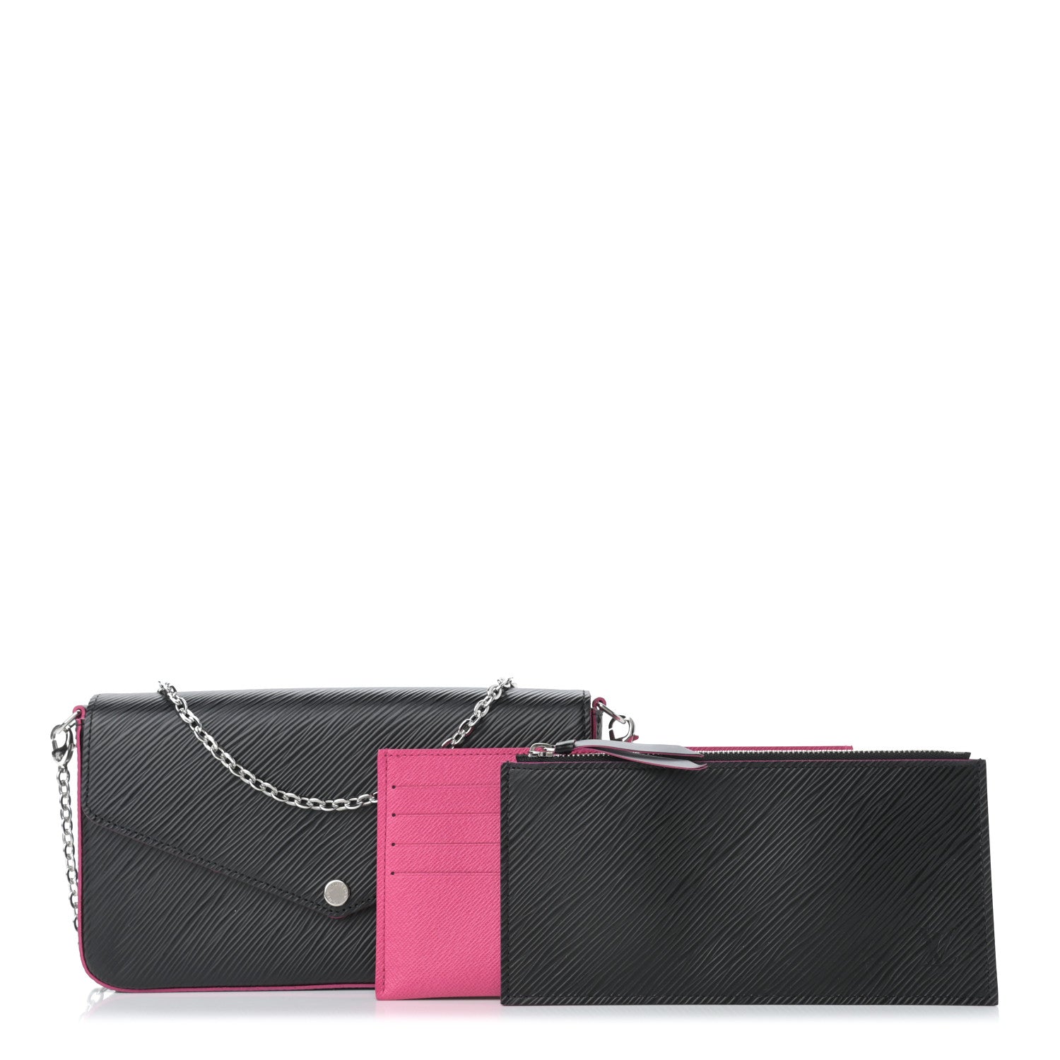 Louis Vuitton Epi Pochette Felicie Black Hot Pink 1 of 11