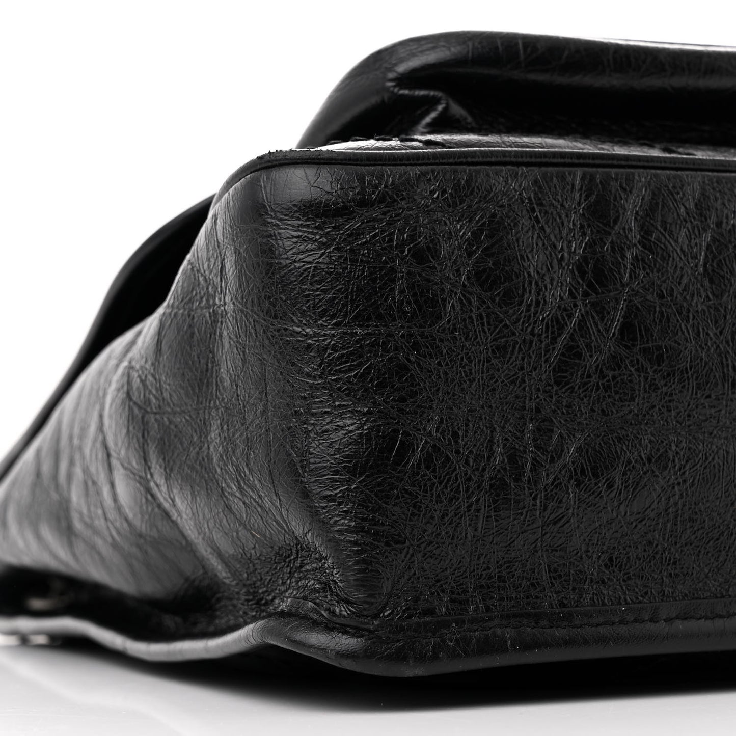 Crinkled Calfskin Matelasse Monogram Large Niki Chain Satchel Black