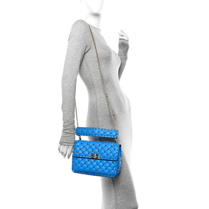 Valentino Garavani Nappa Medium Rockstud Spike Shoulder Bag Acid Blue 2 of 11