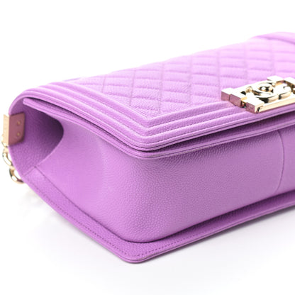 Chanel Caviar Quilted Medium Boy Flap Purple 8 of 9
