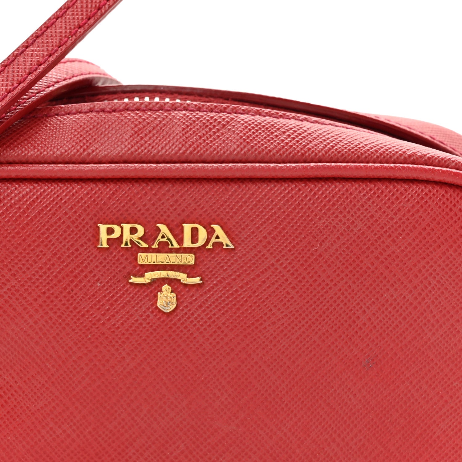 Prada Saffiano Mini Camera Crossbody Bag Fuoco 7 of 17