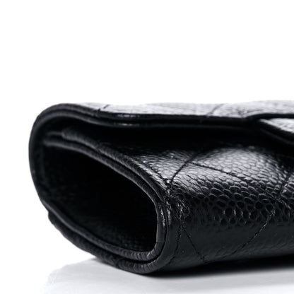 Chanel Caviar Quilted Flap Card Holder Wallet Black 10 of 12