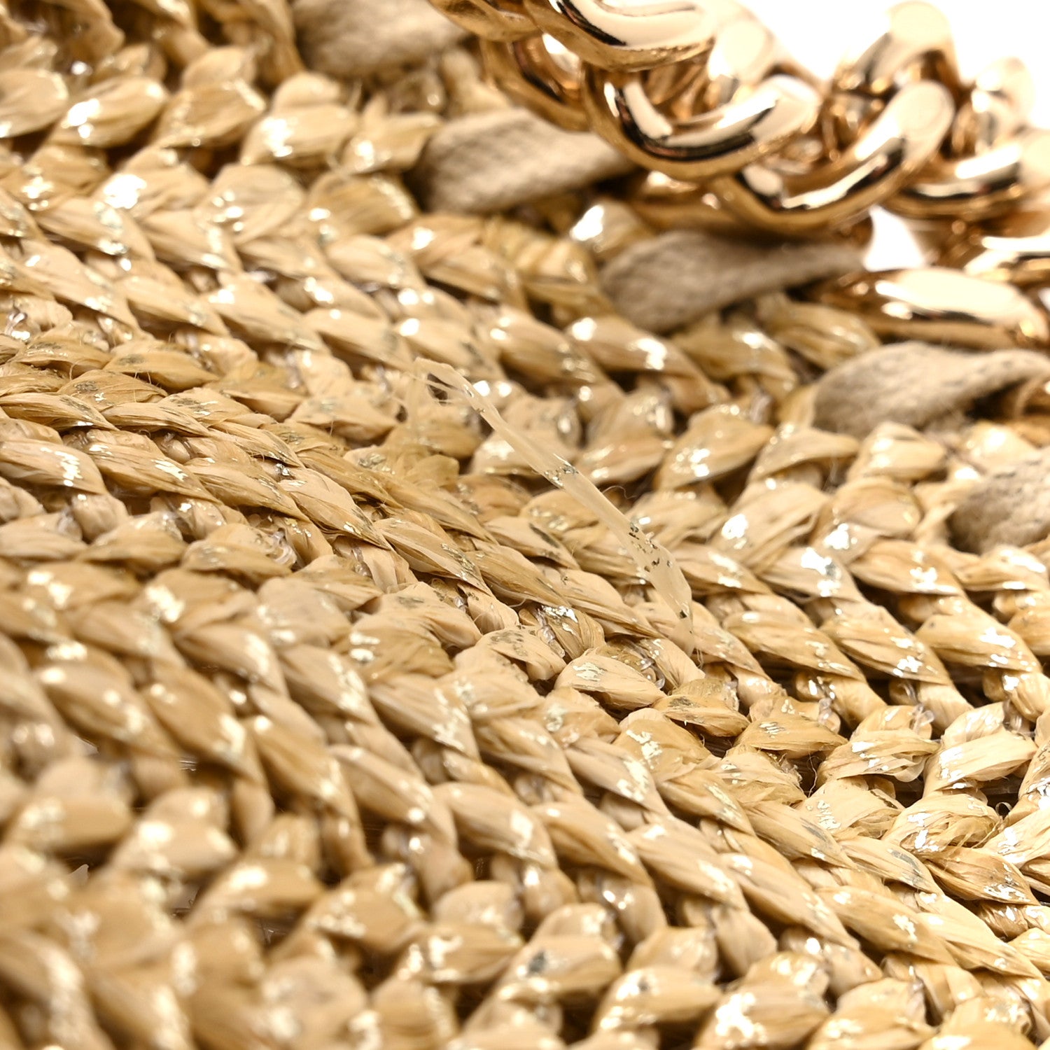 Stella McCartney Metallic Raffia Mini Falabella Tote Gold 11 of 11