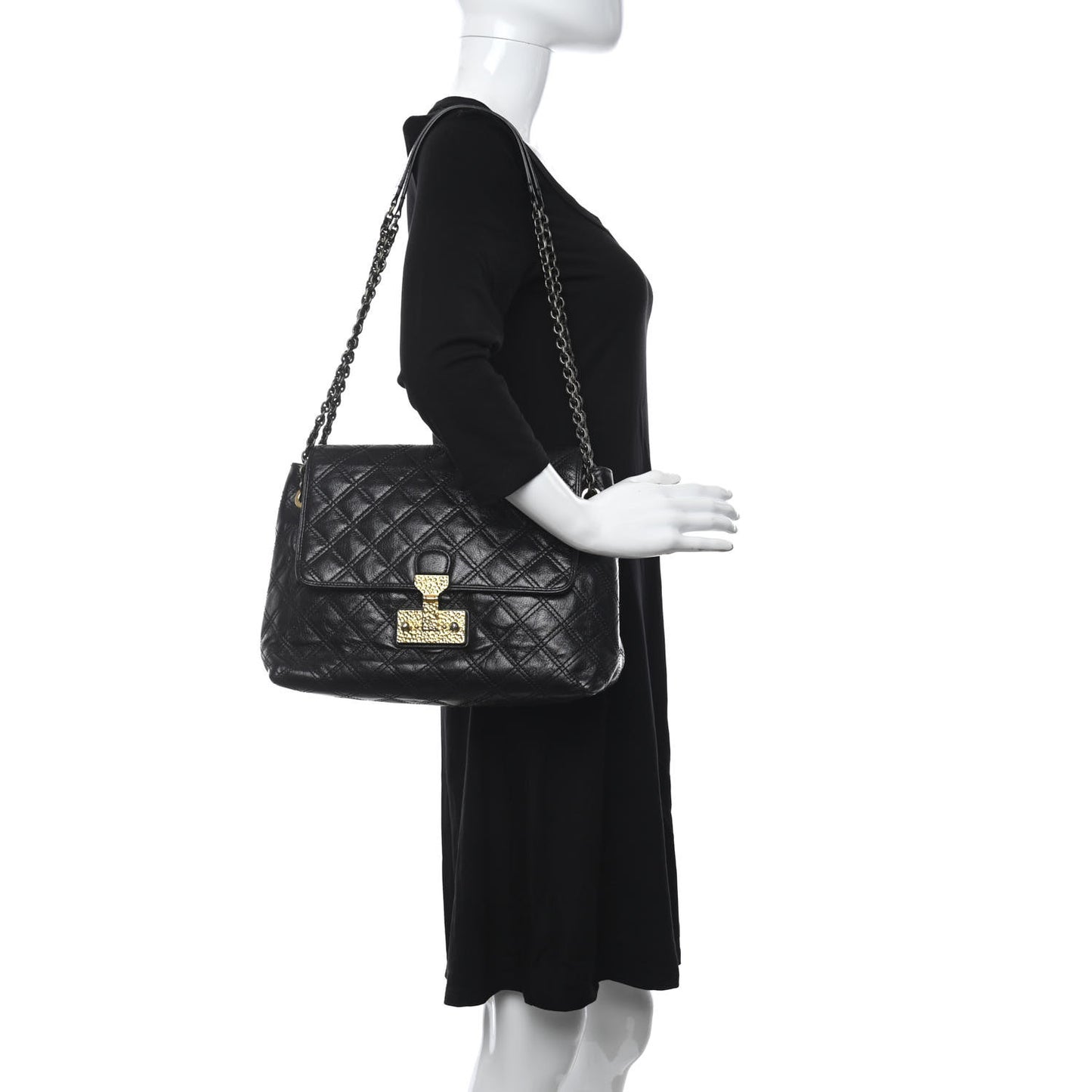Lacquered Lambskin Baroque The Large Single Flap Black