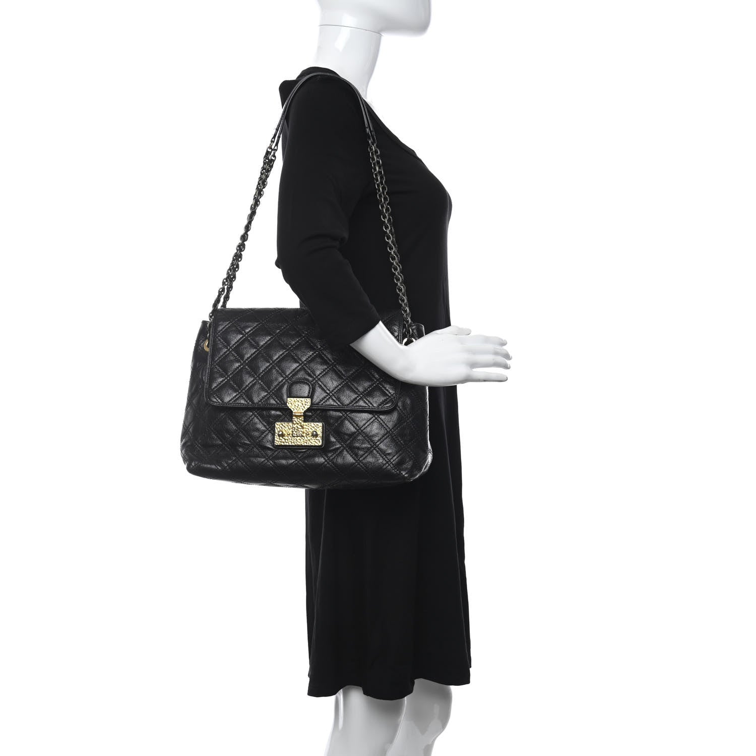 Marc Jacobs Lacquered Lambskin Baroque The Large Single Flap Black 2 of 12
