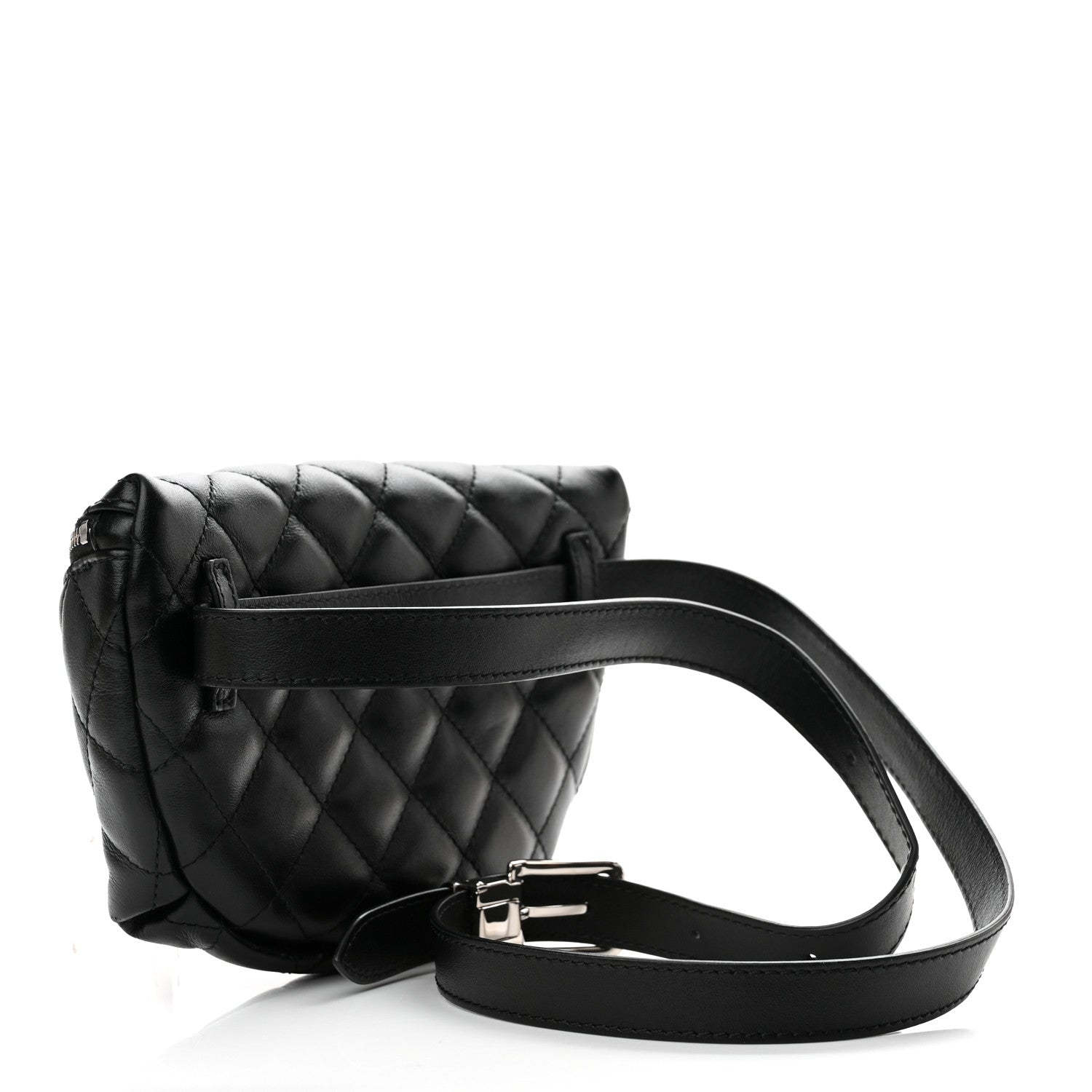 Chanel Calfskin Quilted Waist Belt Bag Black 3 of 12
