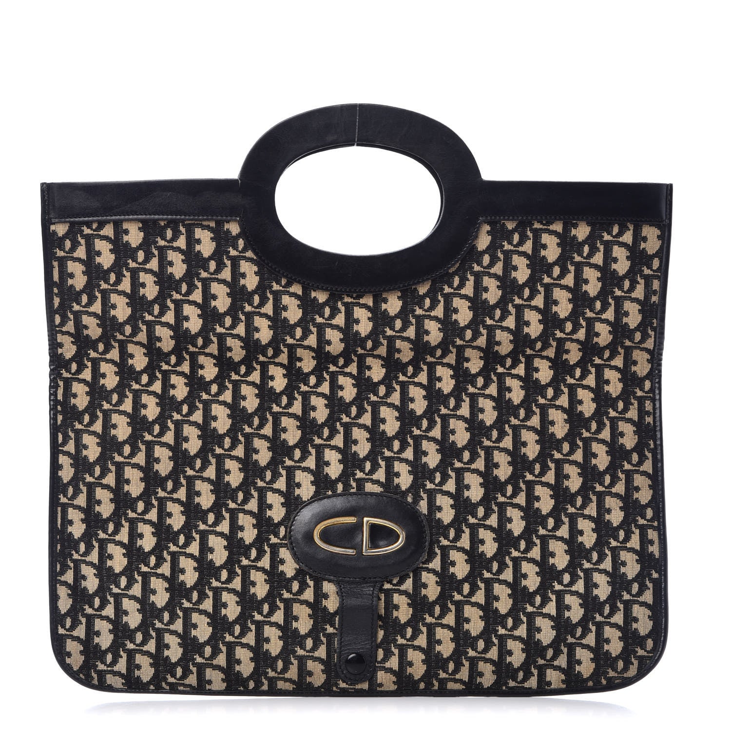 Christian Dior Monogram Fold Over Clutch Black 4 of 17