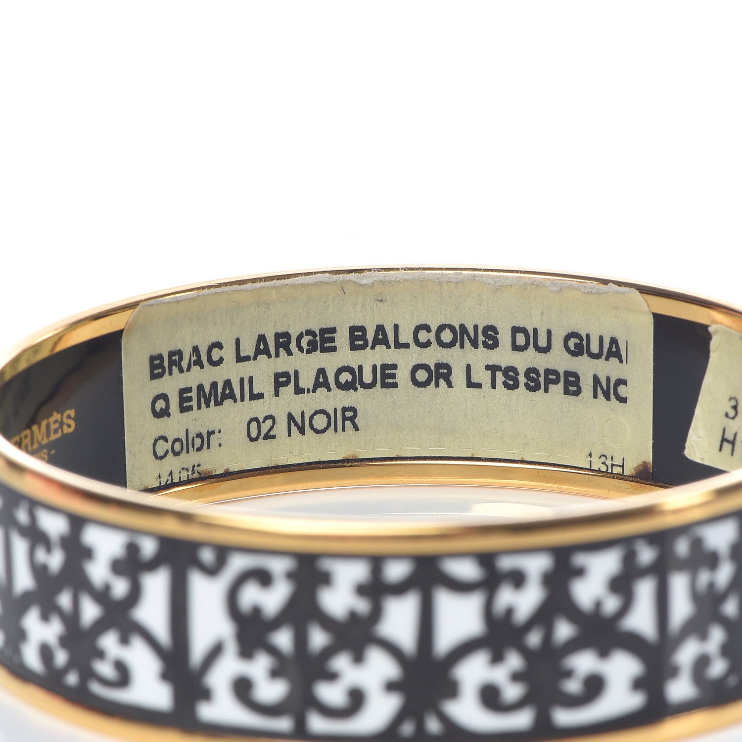 Hermes Enamel Printed Wide Balcons du Guadalquivir Bracelet 65 Black 5 of 7