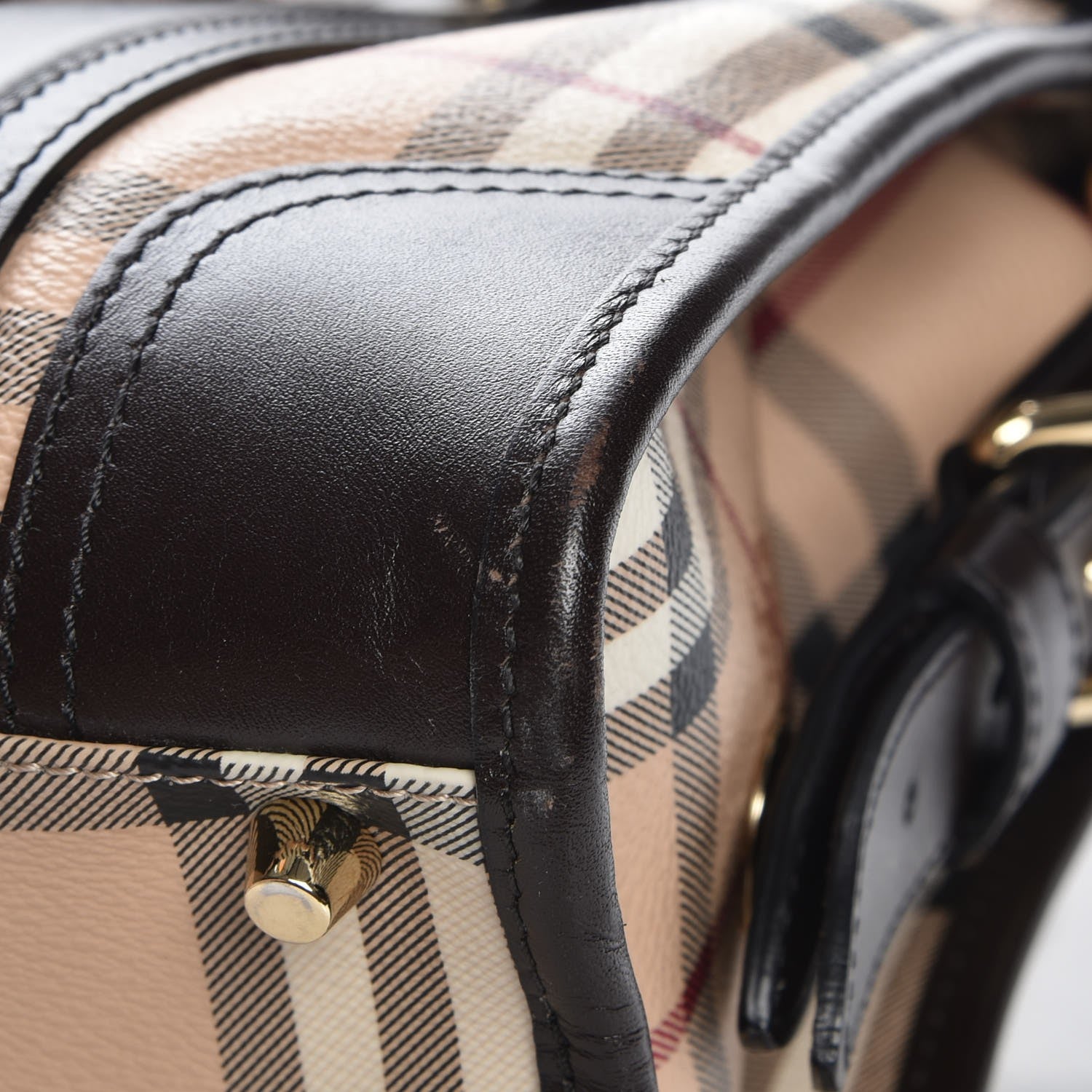 Burberry Haymarket Check Minford Portrait Tote Chocolate 11 of 11