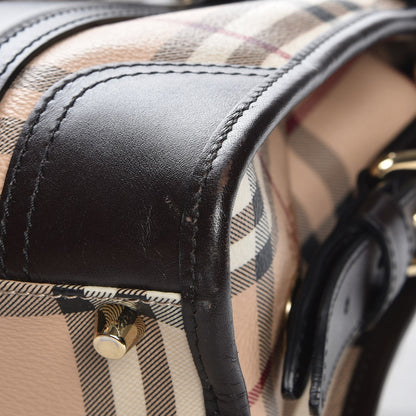 Burberry Haymarket Check Minford Portrait Tote Chocolate 11 of 11