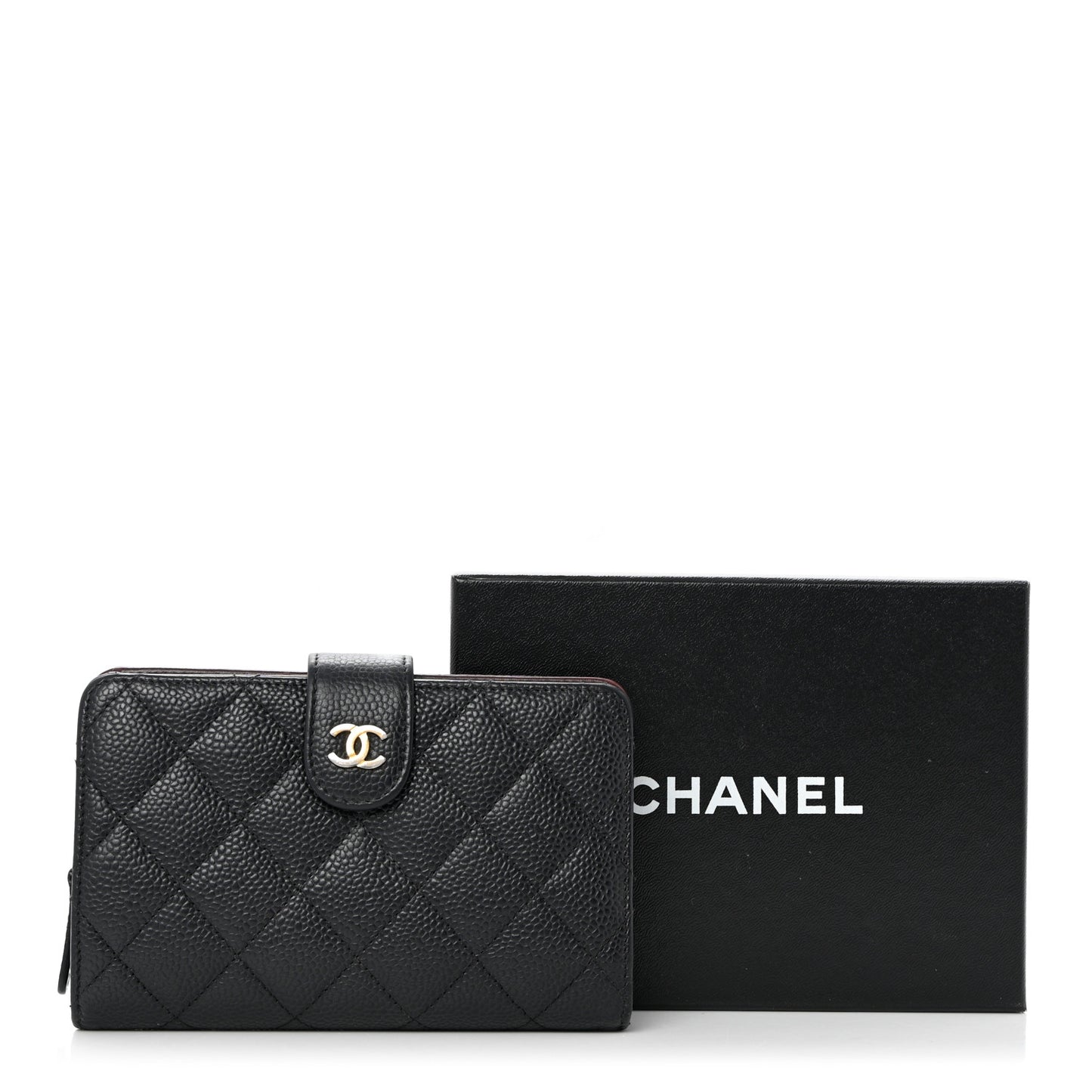 Caviar Quilted CC French Wallet Black