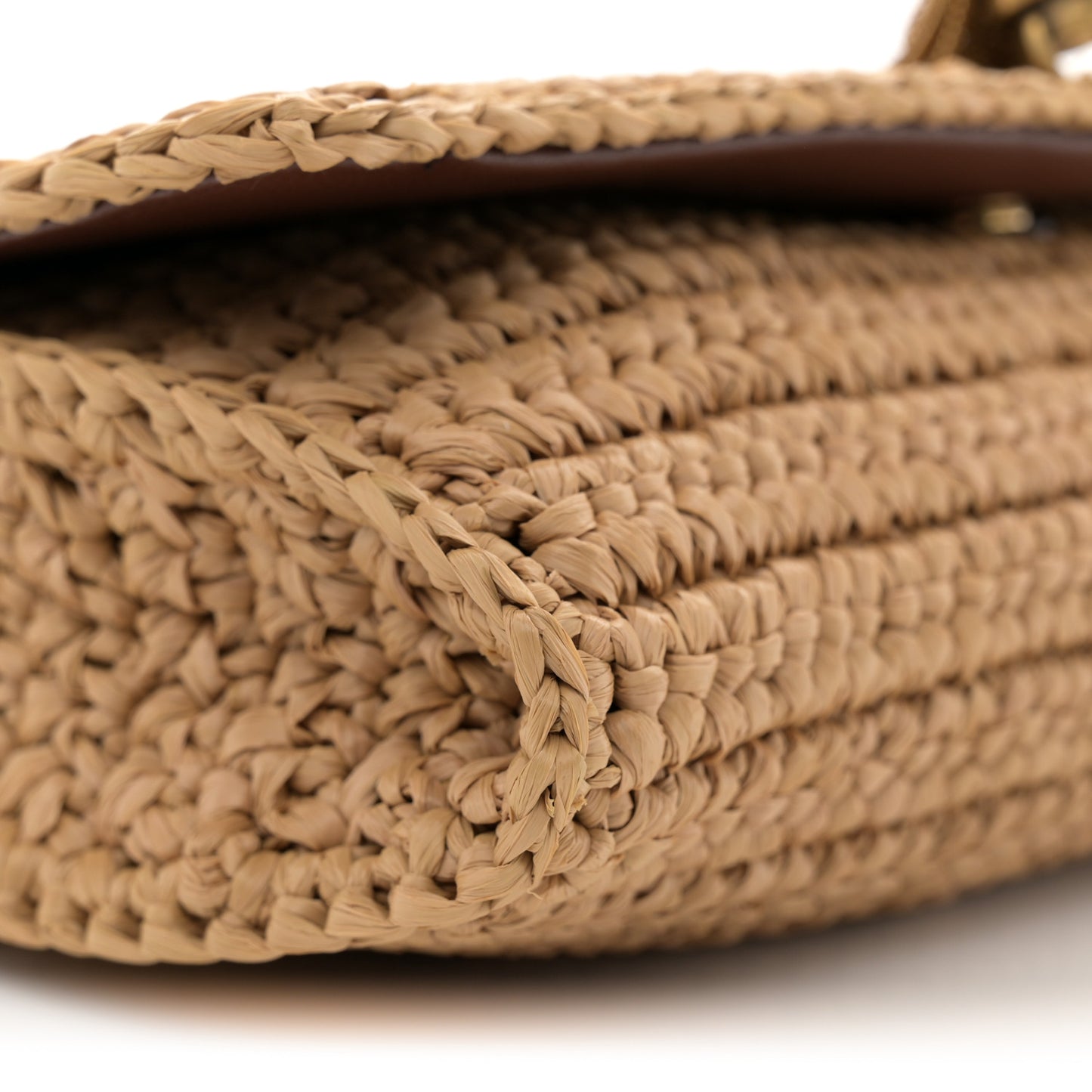 Raffia Monogram Tassel Kate 99 Dark Nude