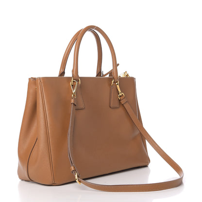 Prada Saffiano Medium Galleria Double Zip Tote Caramel 2 of 8