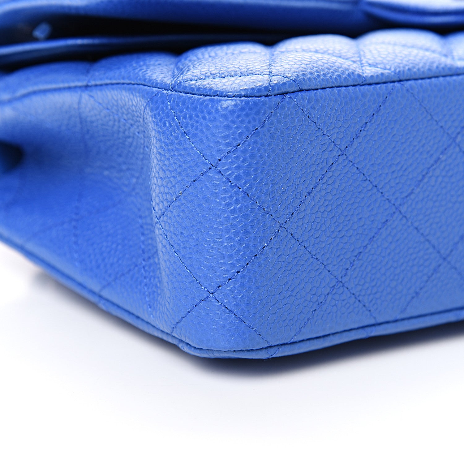 Chanel Caviar Quilted Medium Double Flap Blue 8 of 10