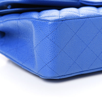 Chanel Caviar Quilted Medium Double Flap Blue 8 of 10