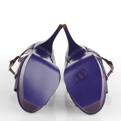 Saint Laurent Calfskin Tribute 105 Platform Sandals 36.5 Lilac 5 of 8