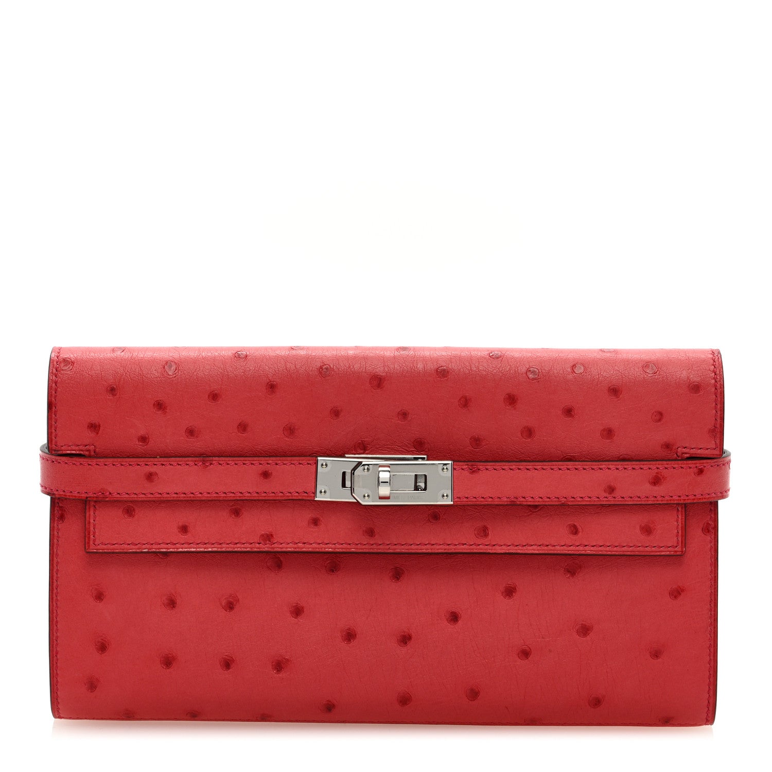 Hermes Ostrich Kelly Longue Wallet Rouge Vif 1 of 6