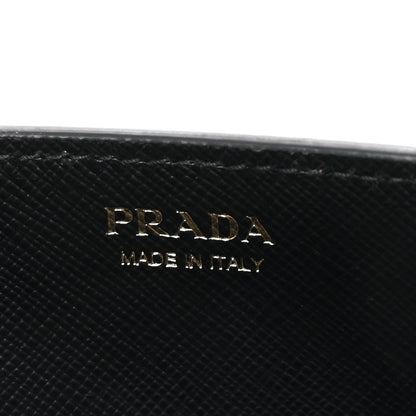 Prada Saffiano Flower Flame Chain Wallet Black Multicolor 6 of 9