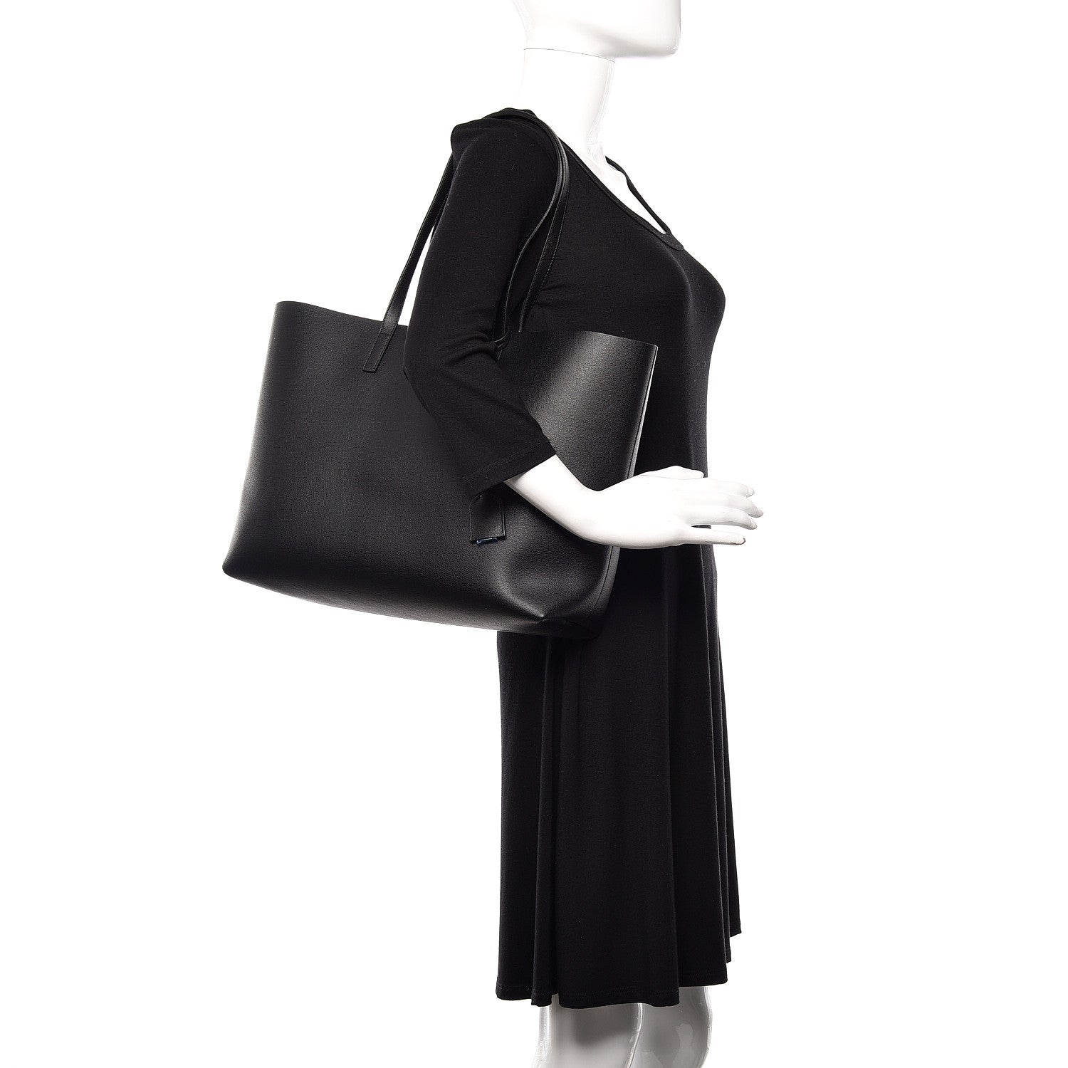 Saint Laurent Calfskin Large Shopping Tote Black 2 of 11
