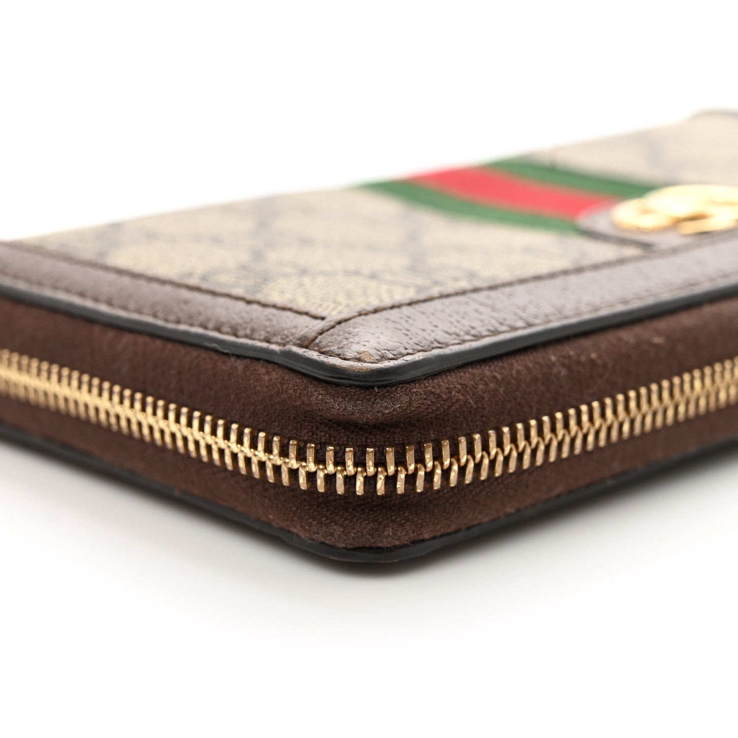 Gucci GG Supreme Monogram Web Ophidia Zip Around Wallet Brown 8 of 10