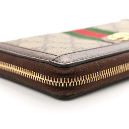 Gucci GG Supreme Monogram Web Ophidia Zip Around Wallet Brown 8 of 10