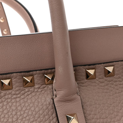 Valentino Garavani Pebbled Calfskin Small Rockstud Double Handle Bag Poudre 12 of 15
