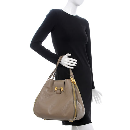 Tom Ford Grained Calfskin Medium Sedgwick Zipper Warm Taupe 2 of 11