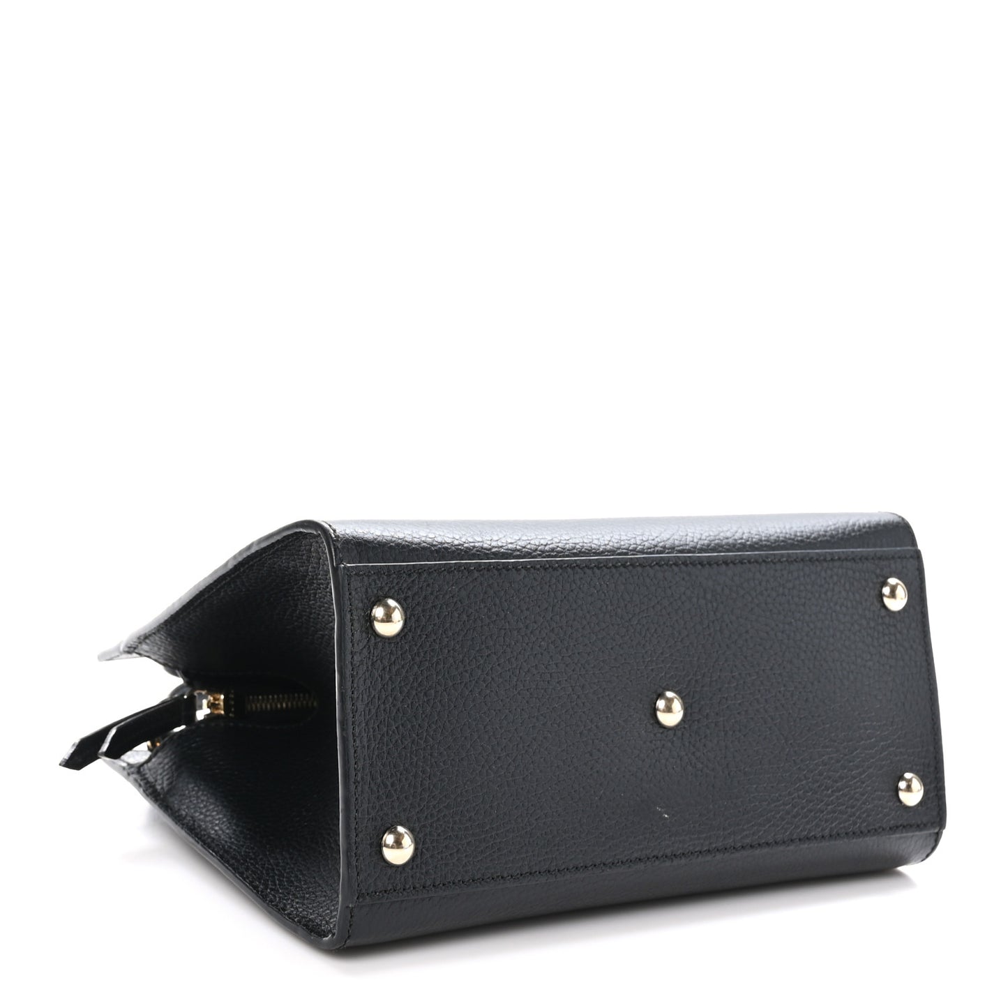 Pebbled Calfskin Medium Soho Top Handle Satchel Black