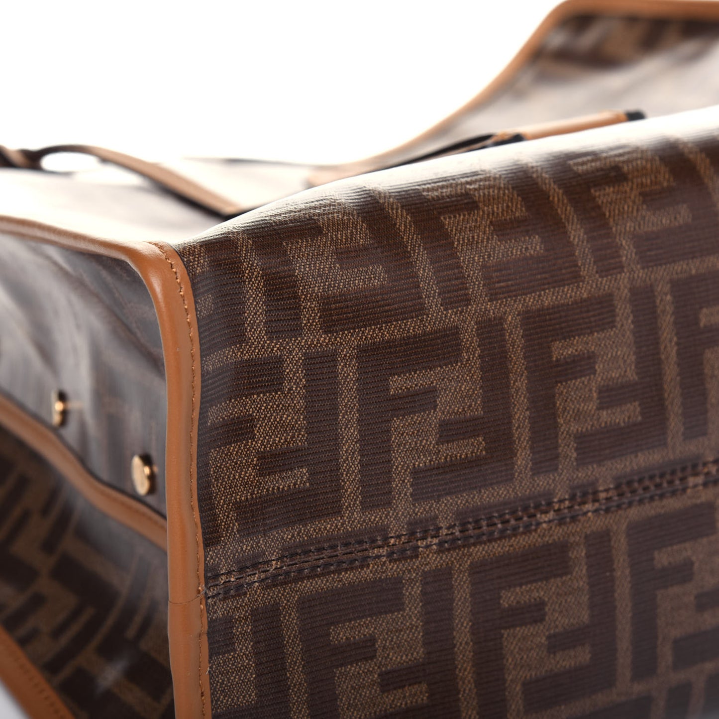 Glazed Fabric Vitello Century FF 1974 Stamp Patch Medium Peekaboo Defender Cover Mogano Panna Caramello
