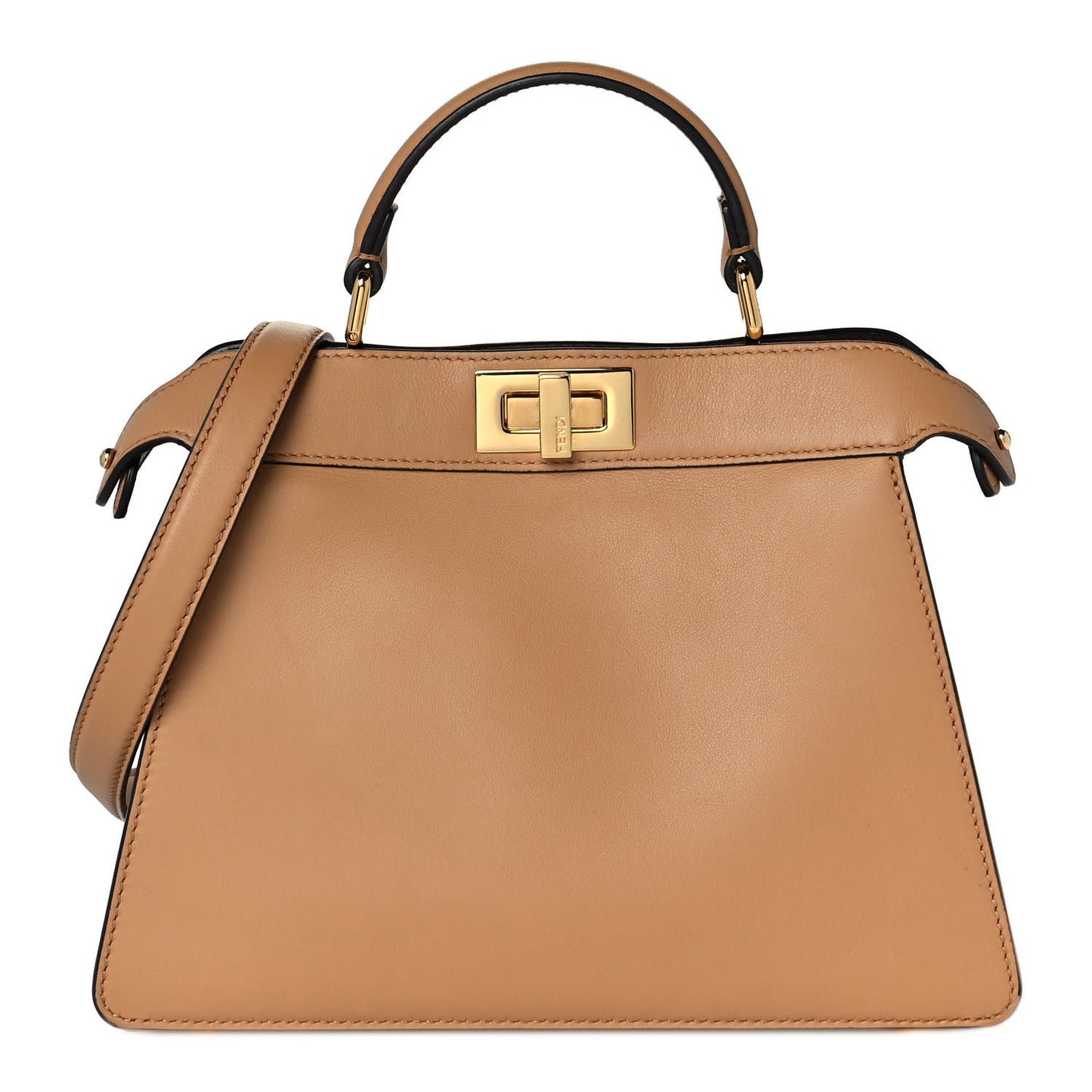 Vitello Seta Nappa Bi-Color Small Peekaboo I SEE U Satchel Miele Scuro Light Rose Ghianda