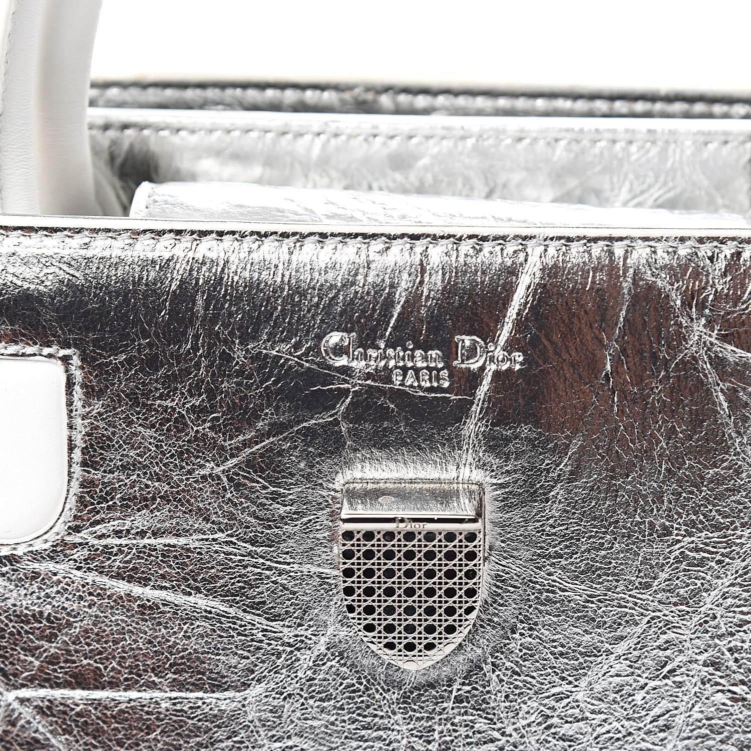 Christian Dior Metallic Calfskin Medium Diorever Flap Silver 6 of 10