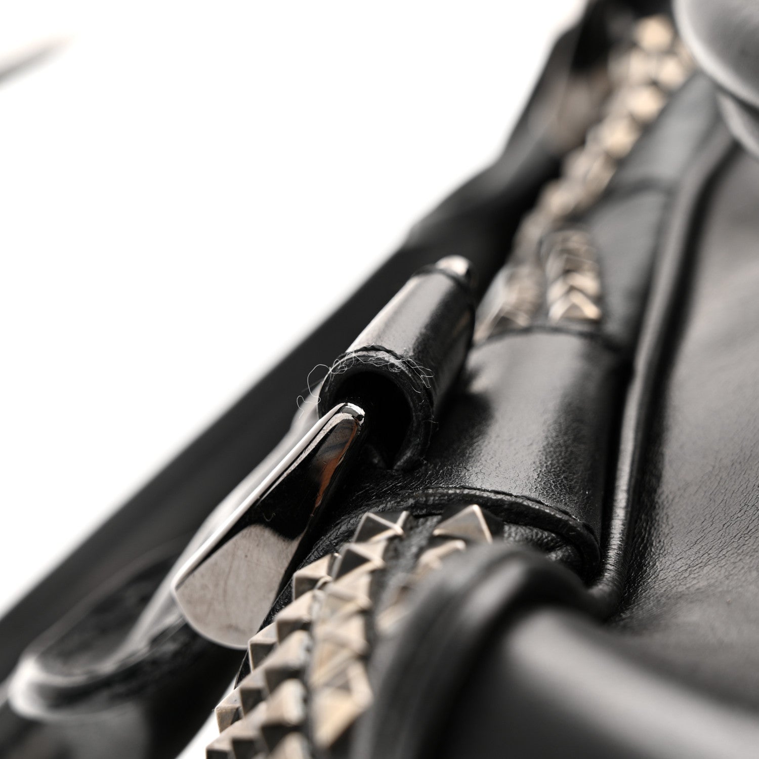 Burberry Prorsum Calfskin Studded Knight Satchel Black 13 of 16
