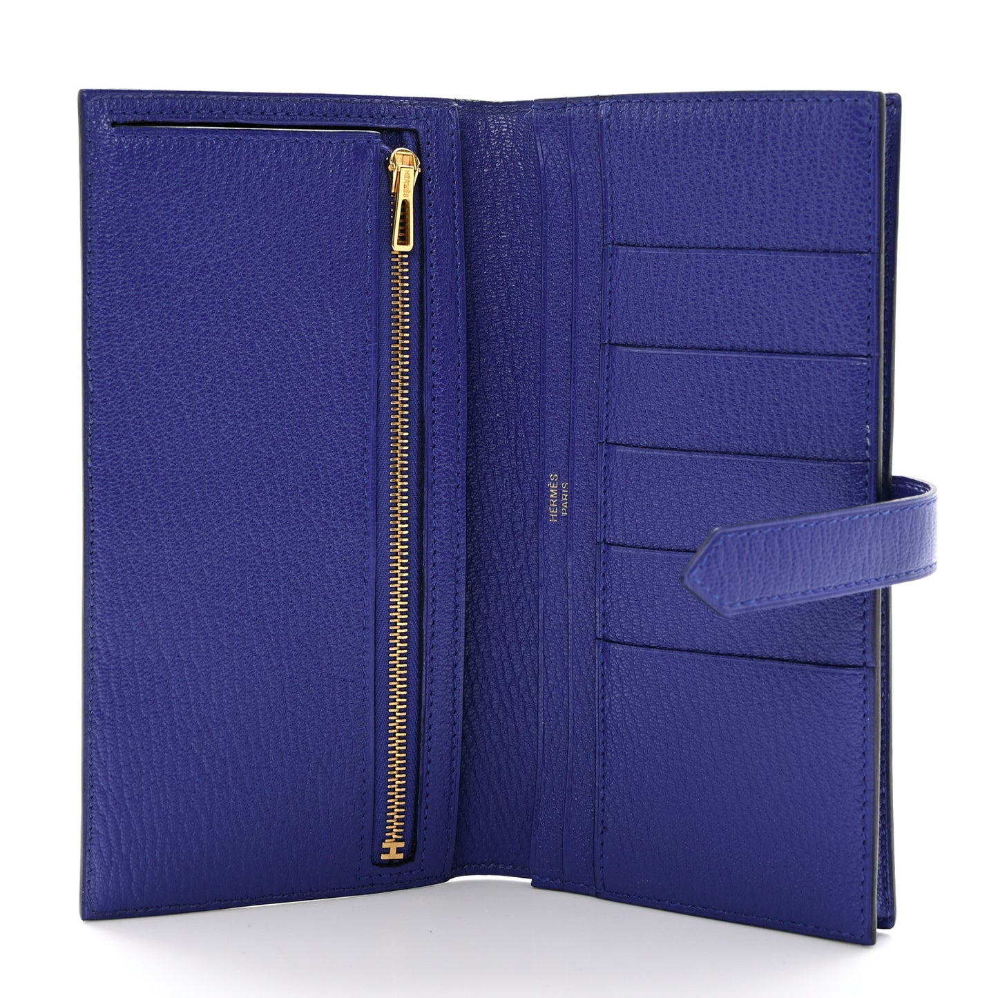Chevre Mysore Bearn Gusset Wallet Bleu Electrique