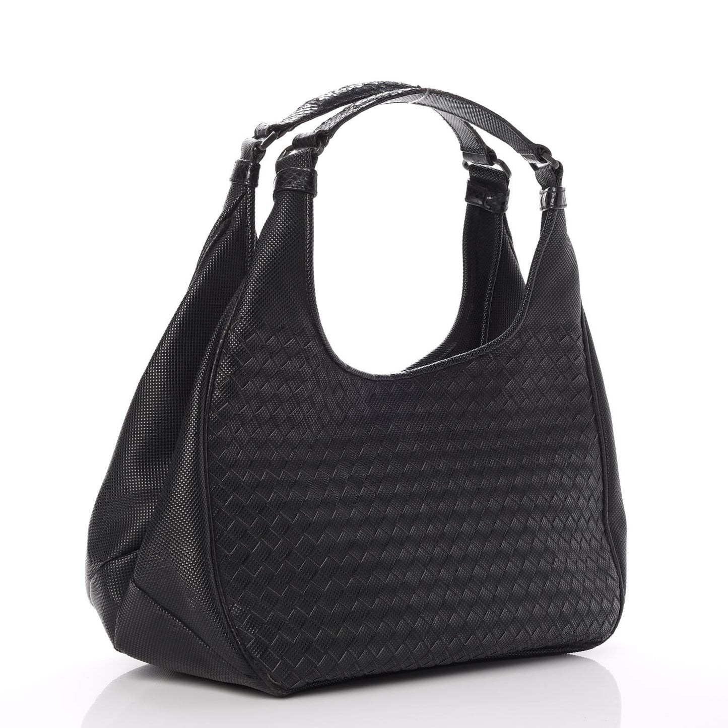 Nappa Intrecciato Moondust Medium Campana Nero Black