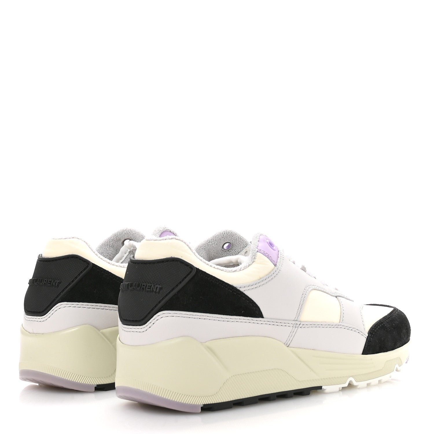 Saint Laurent Nylon Calfskin Suede Mens Bump Low Top Sneakers 42