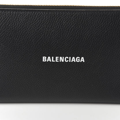 Balenciaga Calfskin Logo Everyday Continental Zip Around Wallet Black 9 of 9
