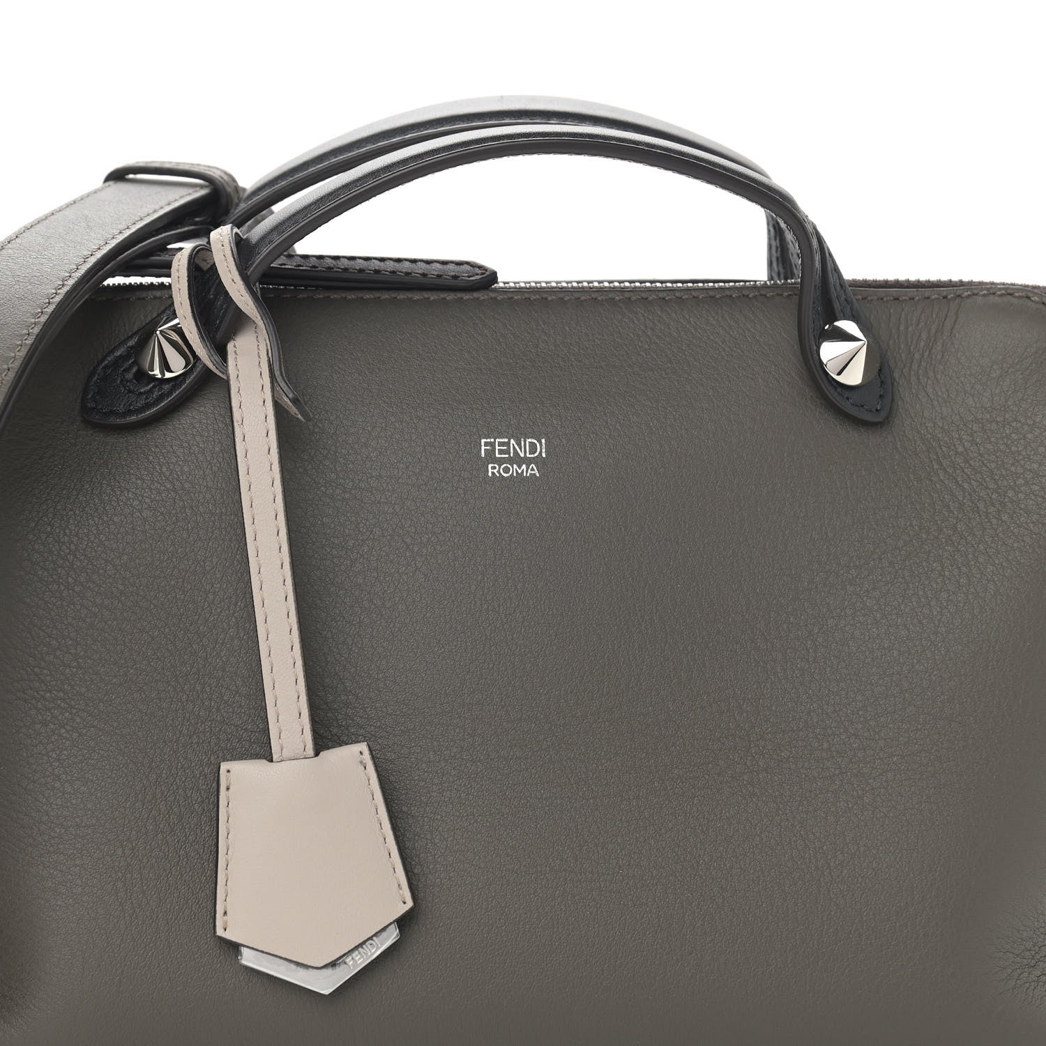 Fendi Vitello Dolce 4 Color Medium By The Way Boston Bag Carbone Grigio Polvere Multicolor 8 of 12
