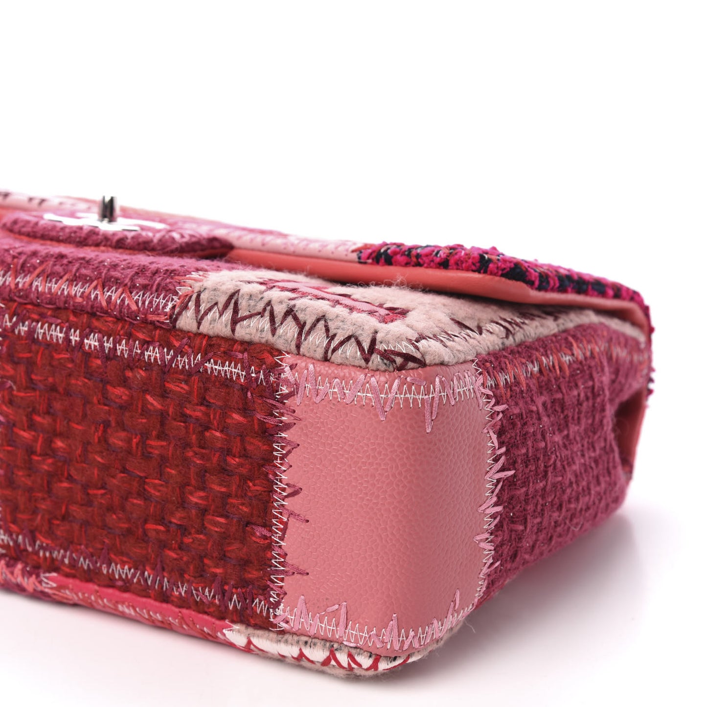 Tweed Patchwork Jumbo Single Flap Pink