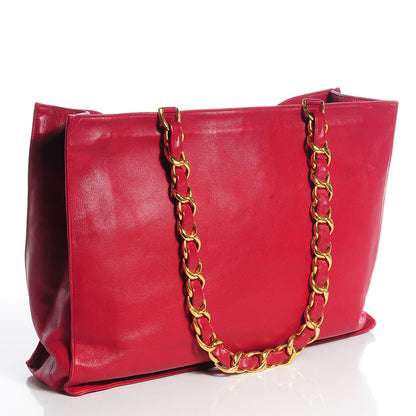 Chanel Lambskin CC Jumbo Shoulder Bag Red 3 of 8