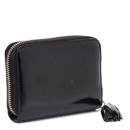 Gucci Patent Soho Compact Disco Zip Around Wallet Black 3 of 7