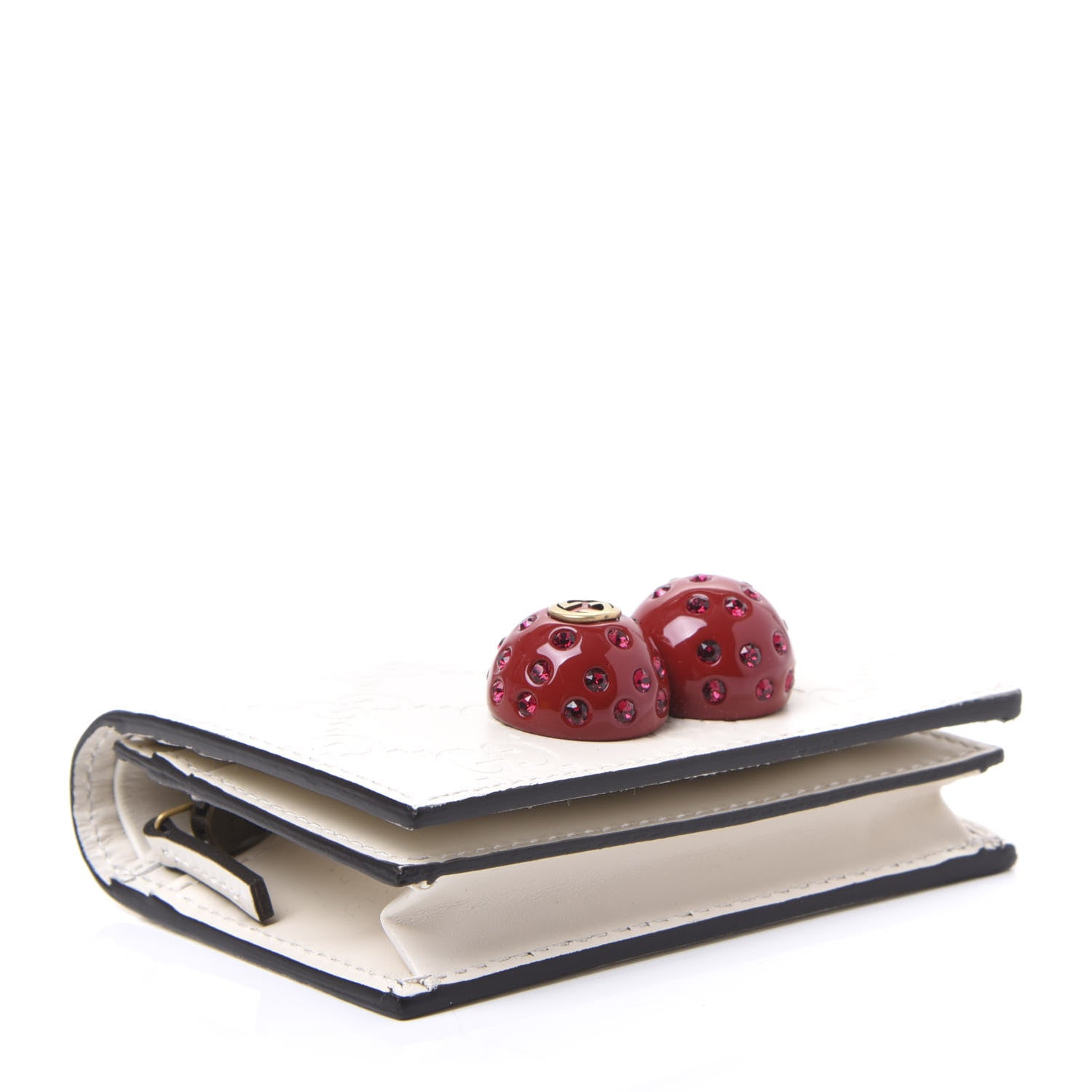Gucci Guccissima Cherries Card Case Wallet White 3 of 7
