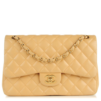 Chanel Lambskin Quilted Jumbo Double Flap Beige 1 of 8