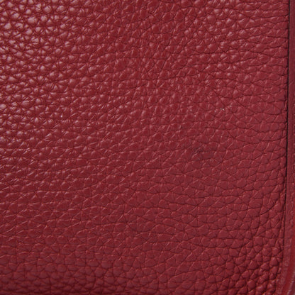 Hermes Taurillon Clemence Evelyne TPM Rouge Grenat 9 of 10
