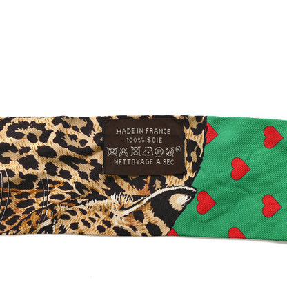 Hermes Silk Jungle Love Love Twilly Emeraude Rose Brun 4 of 4