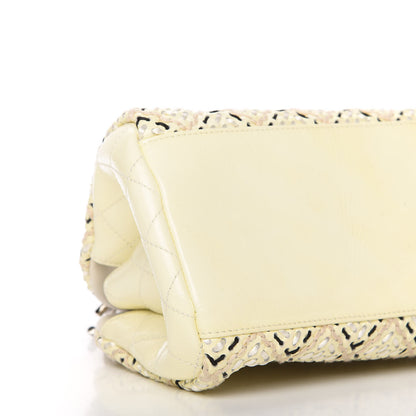 Chanel Patent Hand Embroidered Medium Just Mademoiselle White 6 of 13