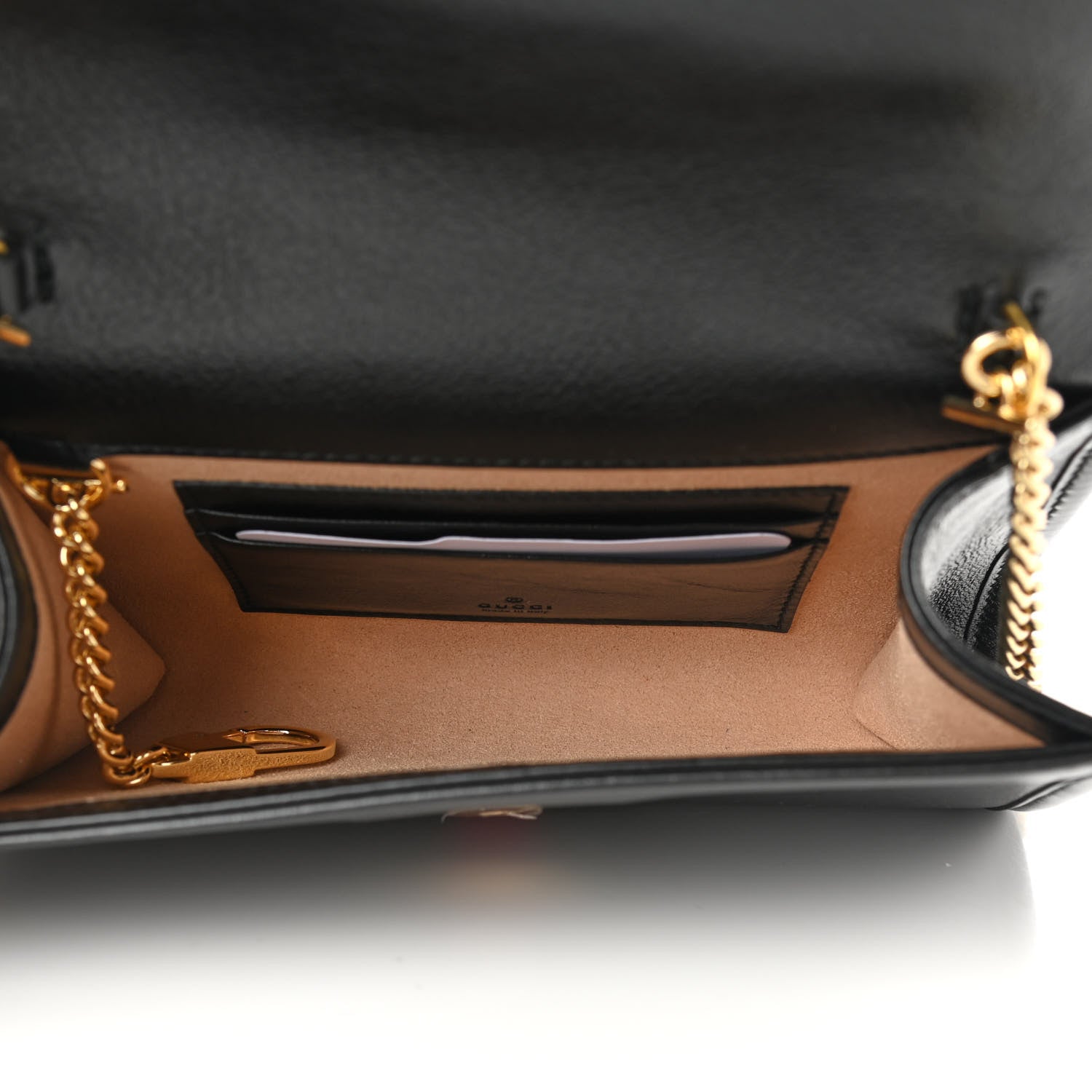 Gucci Textured Calfskin Web Mini Rajah Slim Flap Shoulder Bag Black 5 of 10