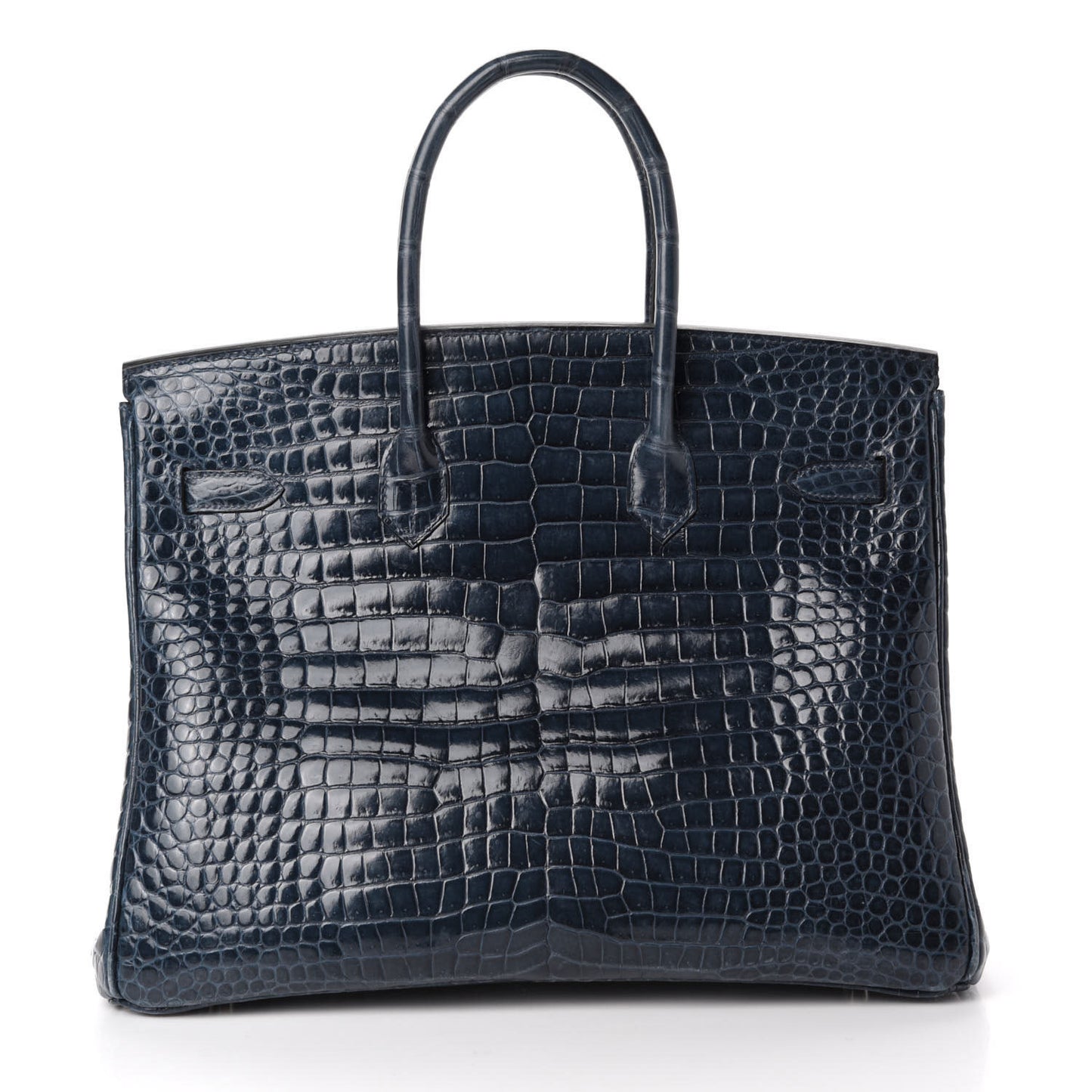 Shiny Porosus Crocodile Birkin 35 Bleu Abysse